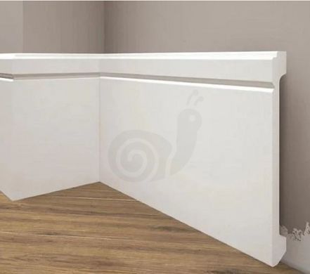 Плінтус Cezar Elegance LPC-30 дюрополімерний, білий, під фарбування