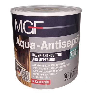 Лазур-антисептик MGF Aqua-Antiseptik білий 0,75л
