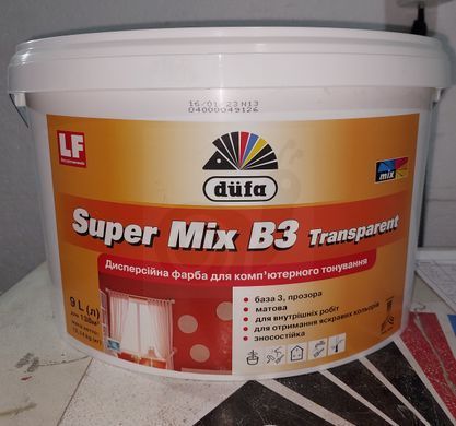 Фарба D&uuml;fa Super Mix B3 Transparent 9л