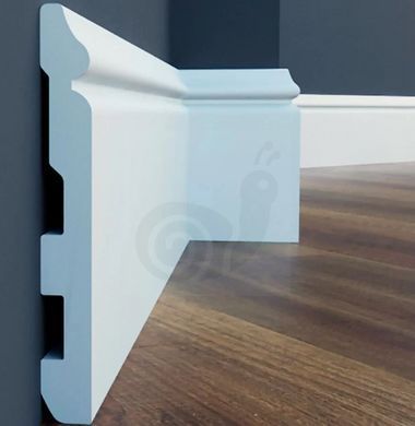 Плінтус Cezar Elegance LPC-24 дюрополімерний, білий, під фарбування