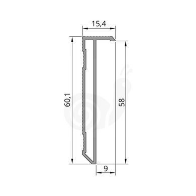 Плінтус прихованого монтажу FSPRO S958 без покриття, алюміній